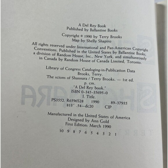 The Scions of Shannara by Terry Brooks 1990 Hardcover First Edition - Picture 8 of 9